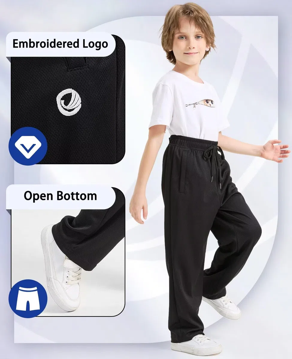 OCYMA 5 Pack Jogginghose Kinder Jungen,Baggy Jogginghose Jungs mit reißverschluss Mesh Trainingshose Kinder für Jungen von 5-24