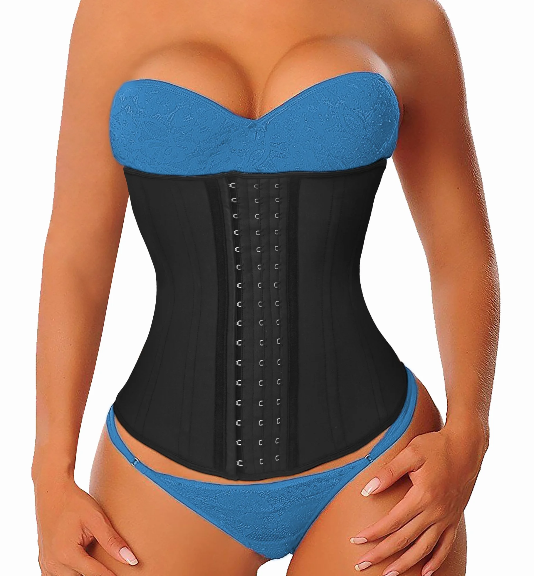 YIANNA Korsett Damen Bauchweg Body Shaper Corsage Shapewear Stark Formend Korsage Latex Sport Waist Trainer Corset