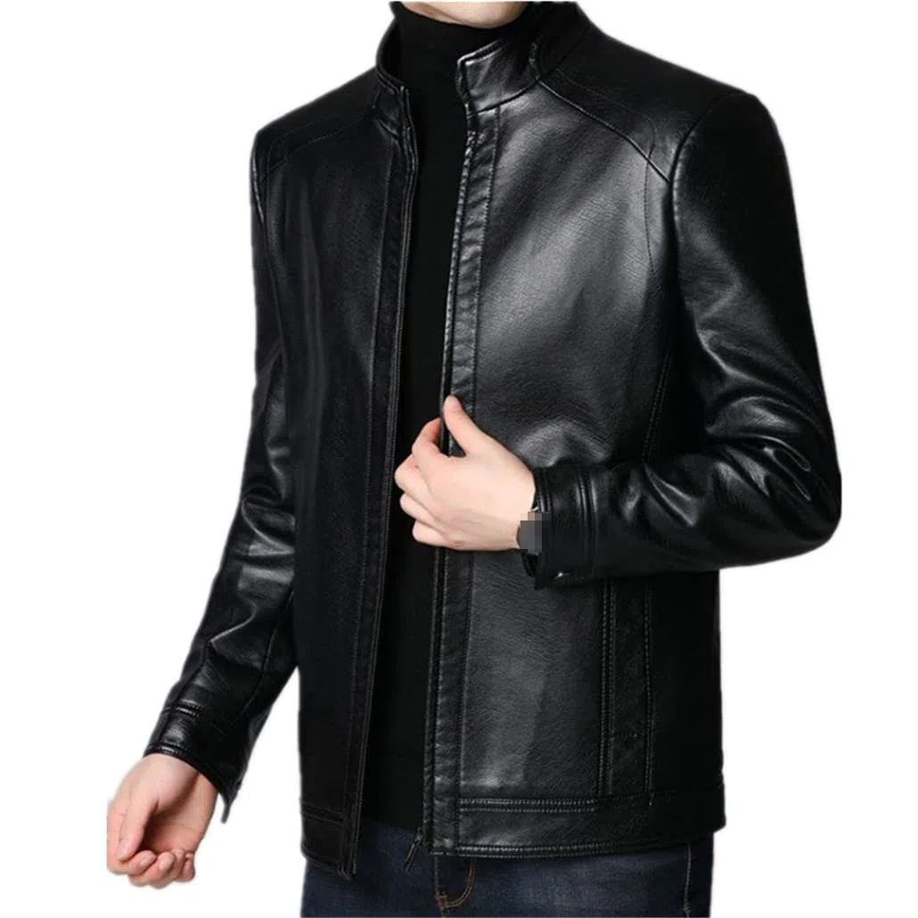 Vintage Lederjacke Herren Casual Blazer Jacke Oberbekleidung Herren Lederanzug Jacke Herren Mantel
