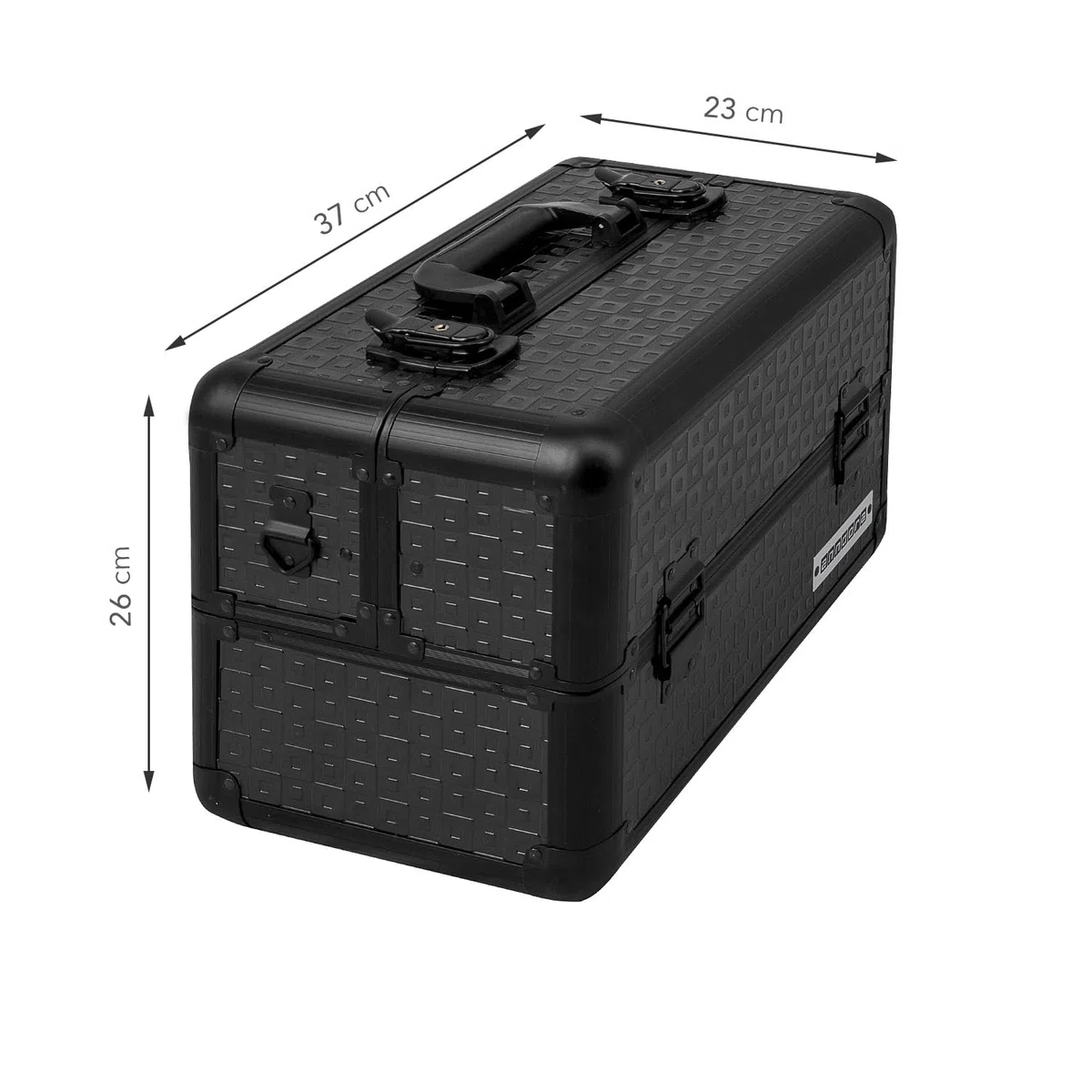 anndora Beauty Case Kosmetikkoffer - Robuster Schminkkoffer, Werkzeugkoffer, Aluminium Make-Up Koffer mit Fächern - Ideal für Reisen und professionelle Anwendungen, abschließbar, Schwarz