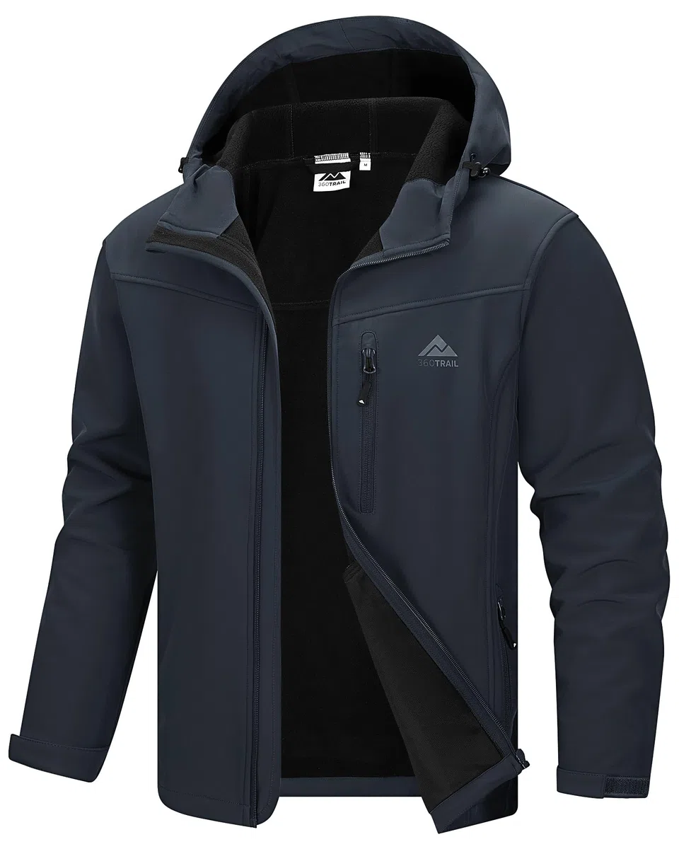 Softshelljacke Herren Wasserdicht Übergangsjacke Atmungsaktive Regenjacke Outdoorjacke Wanderjacke Funktionsjacke mit kapuze