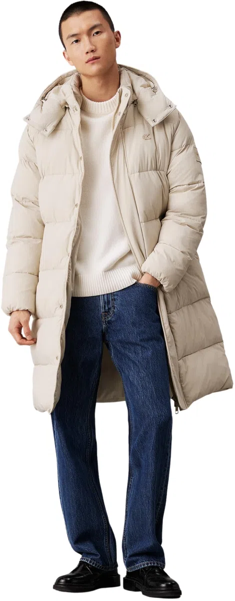 Calvin Klein Herren Mantel Essentials Long Parka mit Kapuze