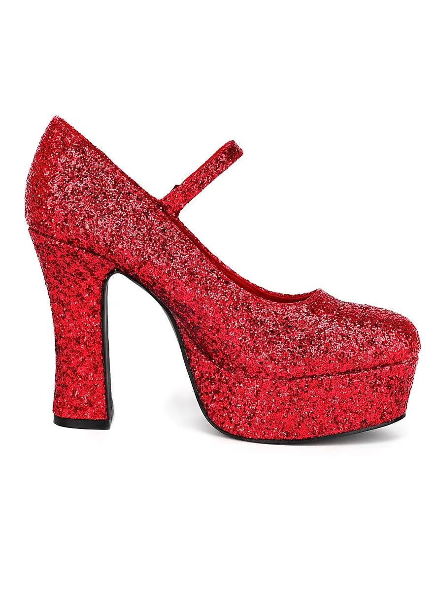 Plateau Schuhe für Damen - rot mit Glitter - Schuhgröße: 40