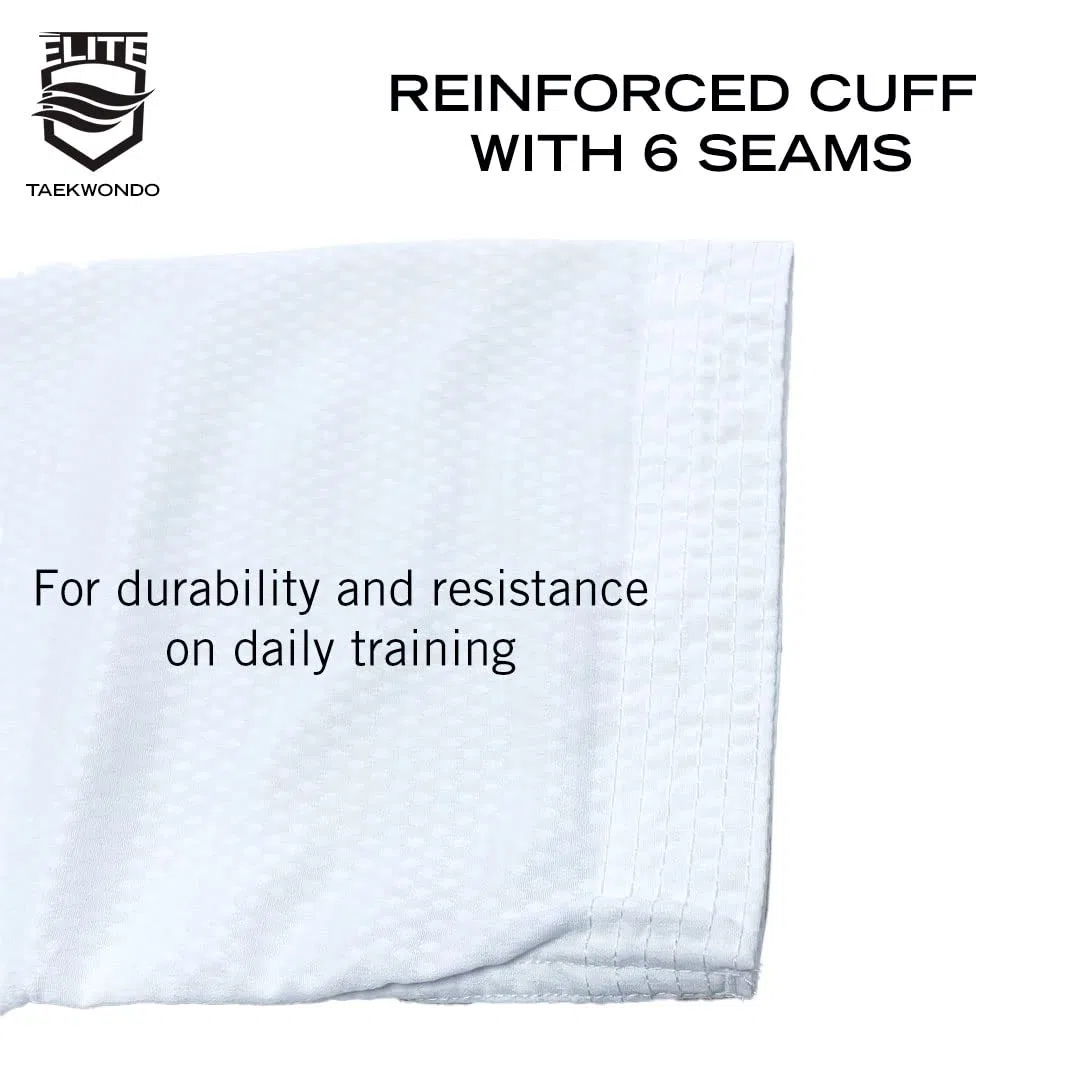 ELITE - White Collar Taekwondo Uniform (TKD Dobok) Ultralight Fabric
