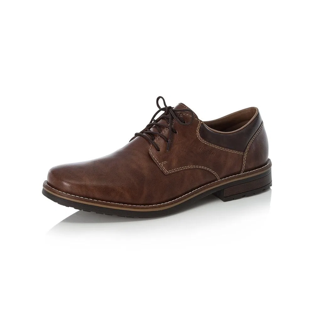 Rieker 13200-00 Schnürhalbschuh Kunstleder Herren in schwarz