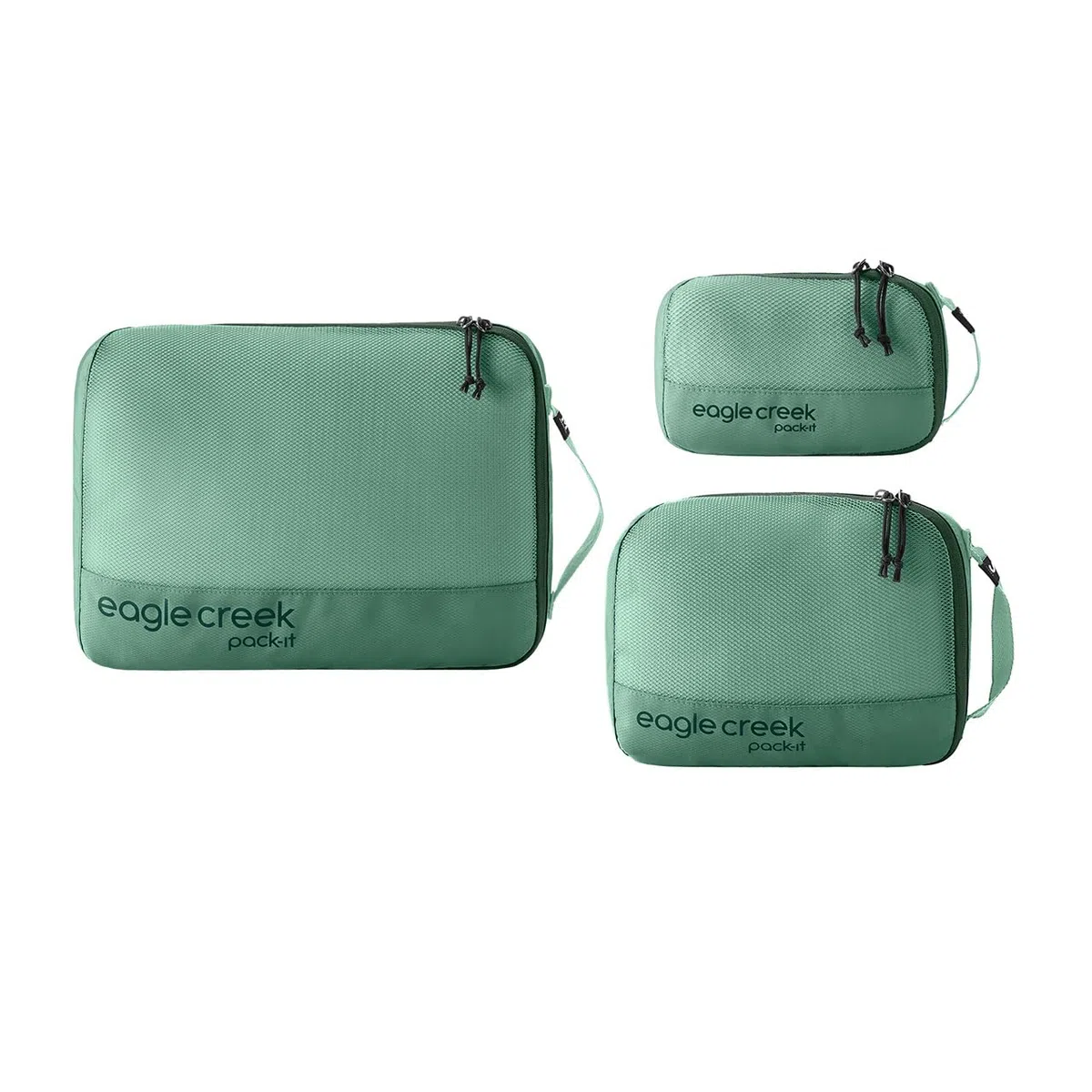 Eagle Creek Pack-It Reveal Packwürfel Set XS/S/M I 3er Set mit Mesh-Sichtfenster I Für Kofferorganisation I 100% Recycelt I Willow