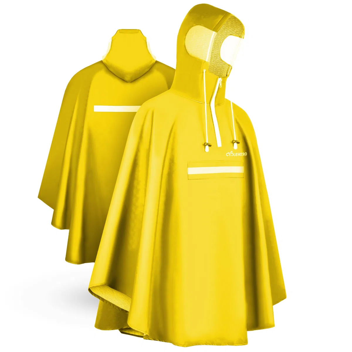 Premium Regenponcho Fahrrad wasserdicht SEHR GUT GETESTET - Regencape Fahrrad mit Reflektoren und Sichtfenster - Fahrrad Regenbekleidung als Regenponcho Damen und Herren wasserdicht