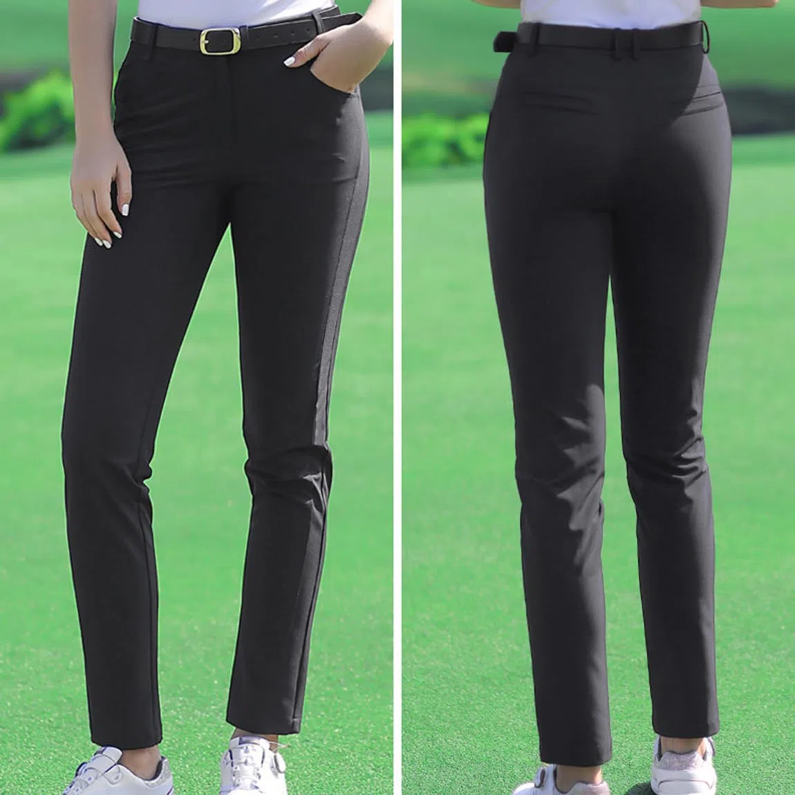Damen Golf Lounge Hose Leichte Slim Fit Stretch Schnelltrocknende Leggings Hose Arbeit Büro Slacks