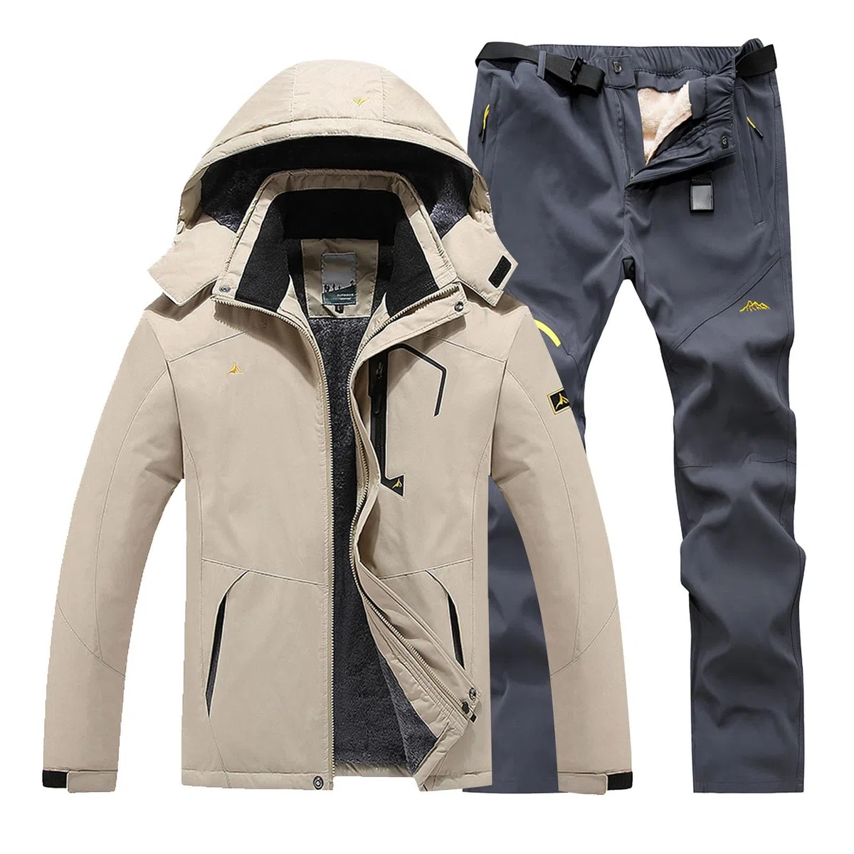 Generisch Skianzug Herren 2 Teilig Set Wasserdicht Warm Skijacke und Hose Ski Set Winter Schneeanzug Männer Snowboardanzug Atmungsaktiv Outdoor Skibekleidung Winddicht Gefüttert Zweiteiler Outfit