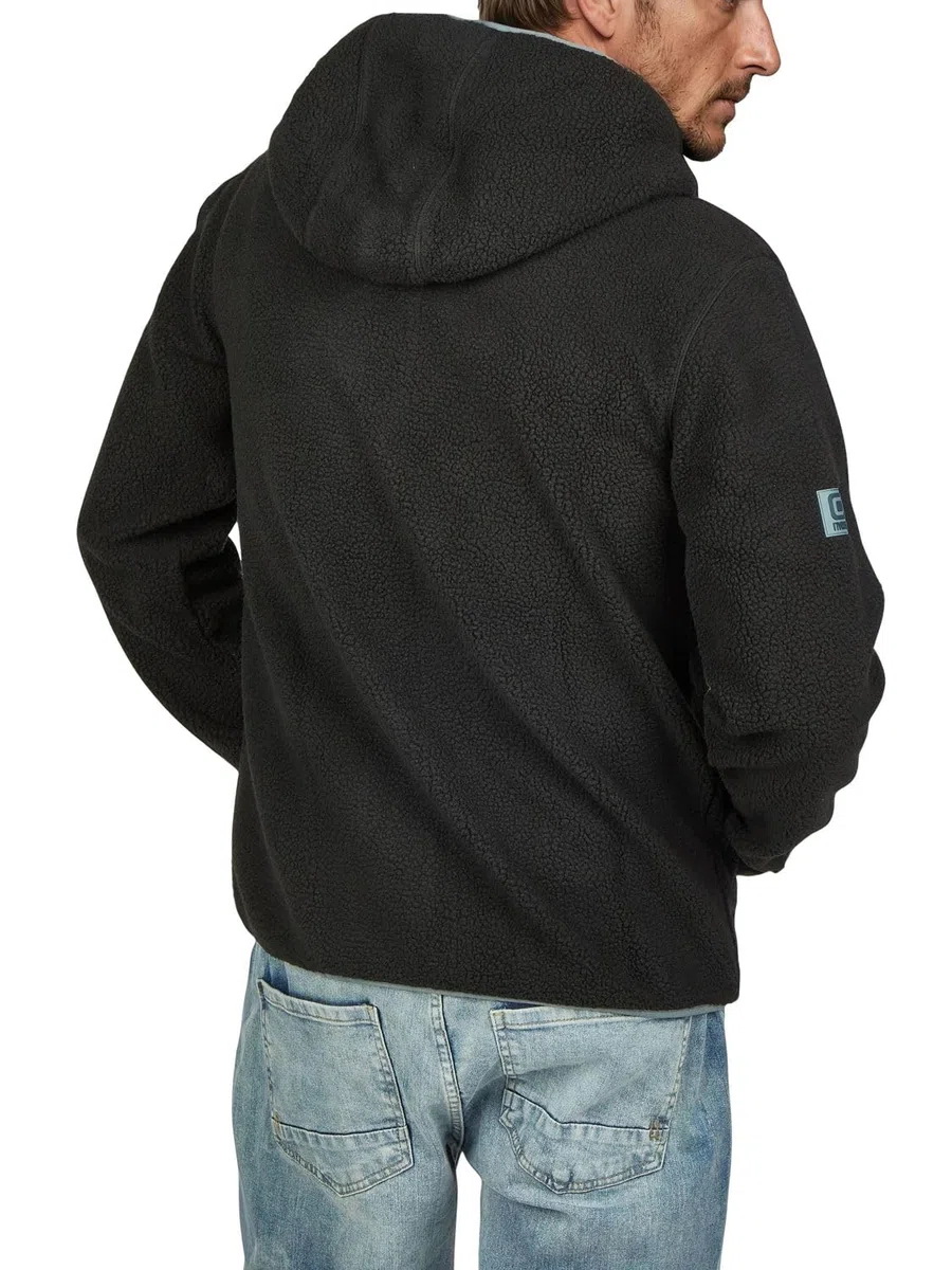 riverso Fleecejacke Herren mit Kapuze Regular Fit RIVLennox Teddyfleece Kapuzenjacke Winterjacke Übergangsjacke Stehkragen Schwarz Grün Grau S M L XL XXL 3XL 4XL 5XL