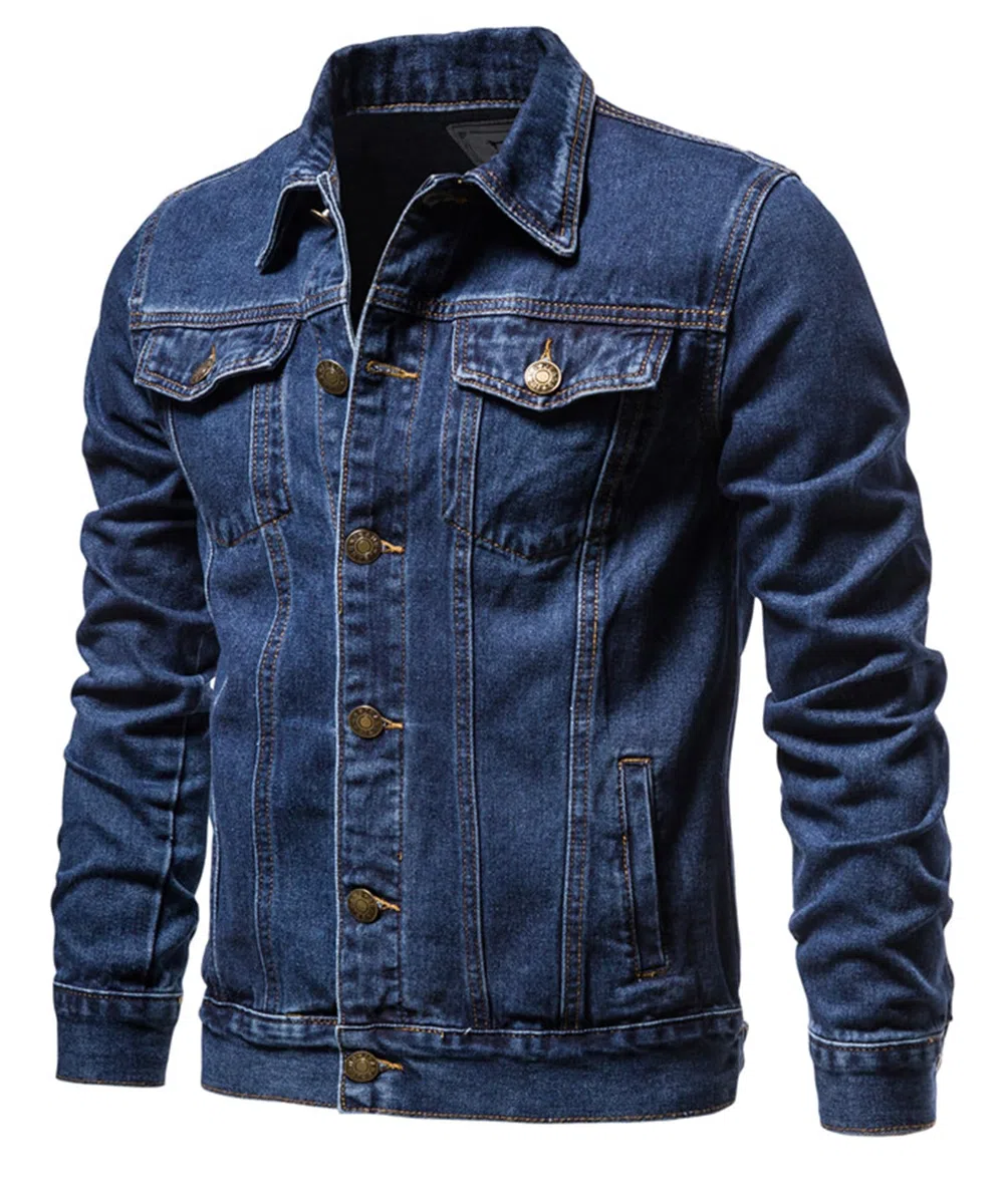 Herren Classics Jeansjacke Vintage Denim Trucker Jacket Gewaschener Cowboy Übergangsjacke Baumwolle Denim Jacke für Frühling und Herbst Western Motorrad Biker Jeans Mantel Outerwear