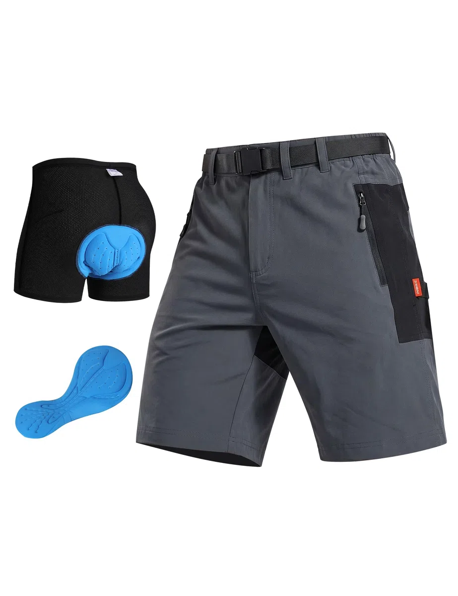 INBIKE MTB Shorts Mountainbike Hose Herren Wanderhose Sommer mit 3 Taschen Elastisch Schnelltrockned Atmungsaktiv Weich UV-Protect Radsport Outdoor CS106