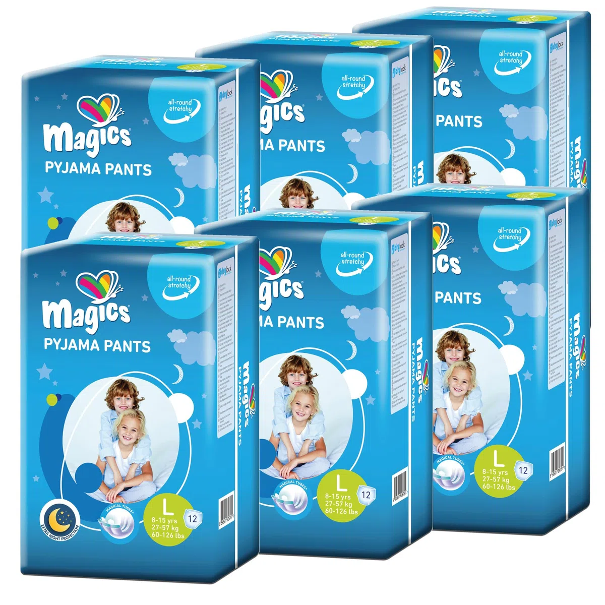 Magics Pyjama Pants - Nachthöschen Für Jungen 8-15 Jahre, Größe M (17-30 kg) und 8-15 Jahre, Größe L (27-57 kg) - Saugfähige Nachtwindeln Teen bei Bettnässen
