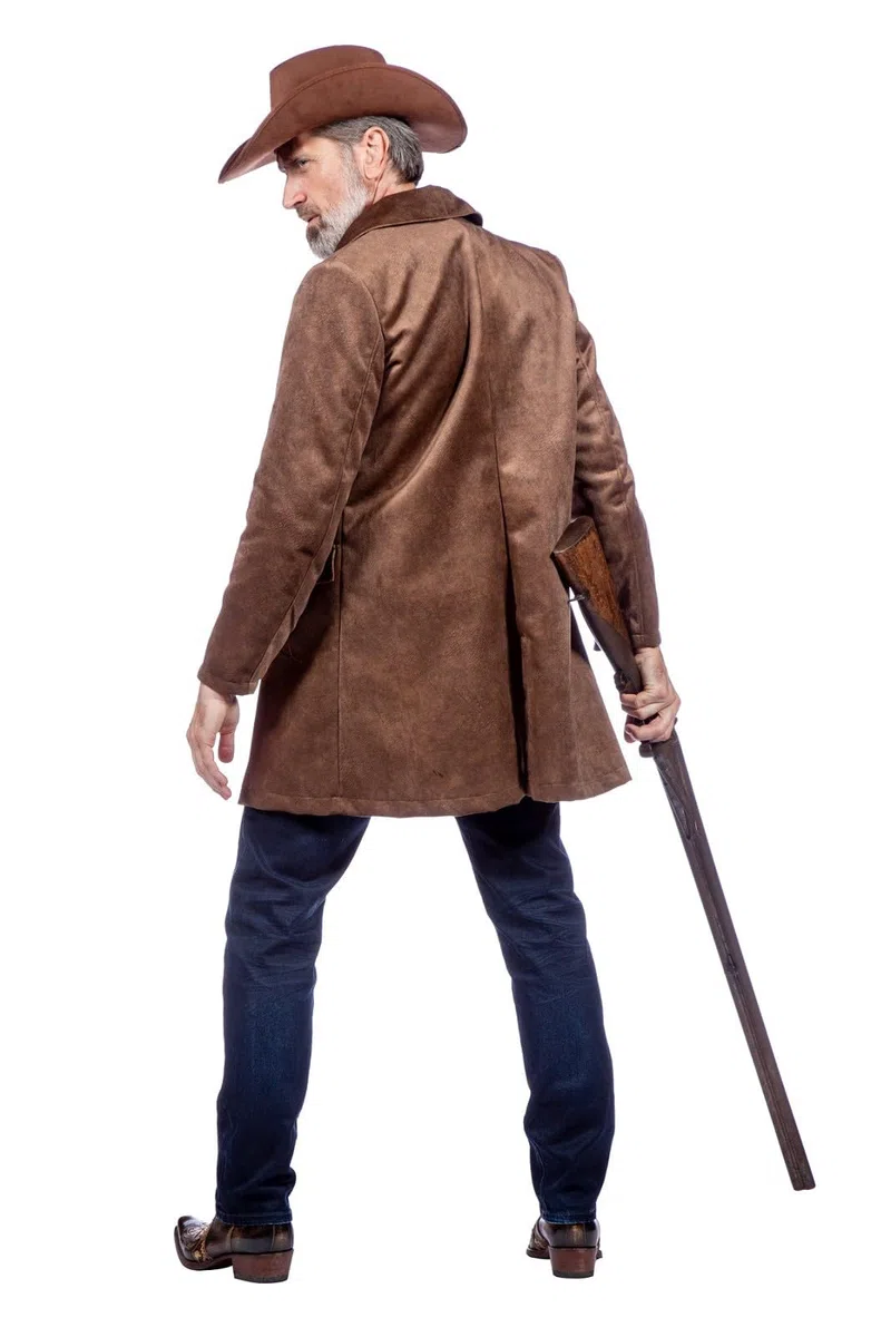 WILBERS & WILBERS 330438 - Western Mantel für Herren, braun, Cowboy Look, Karneval