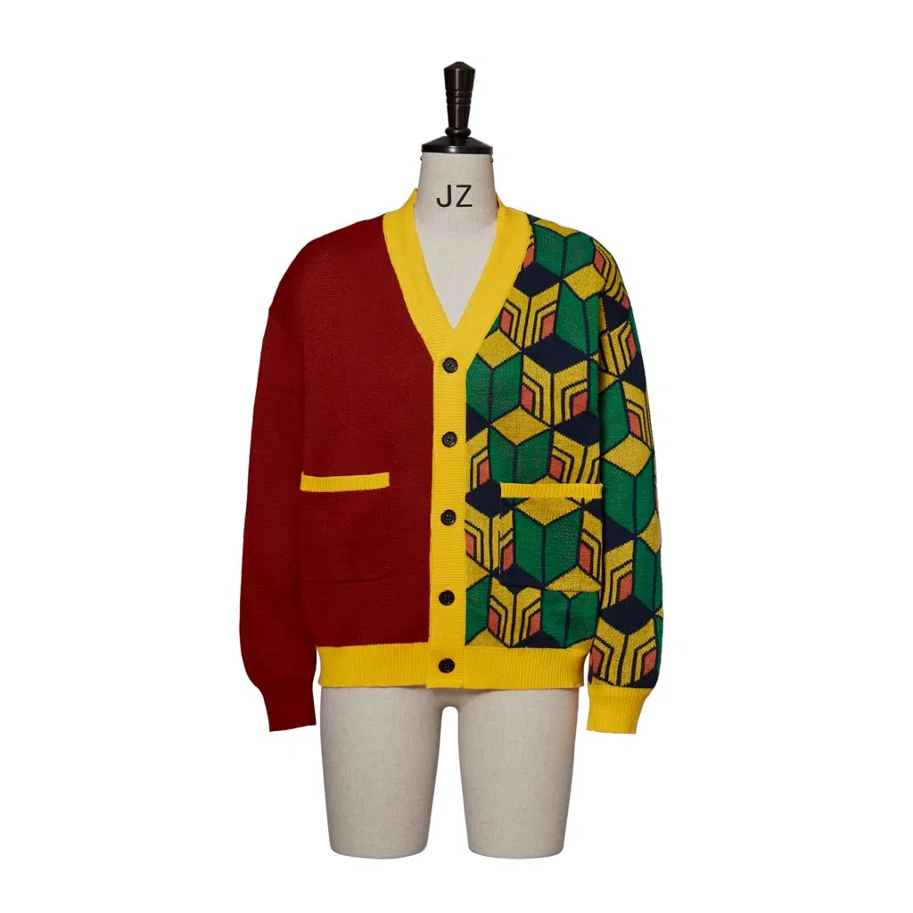 iSHOWcos Anime Cardigan Giyuu Sweater Tomioka Giyuu Kimono Costume Knitted Jacket Coat