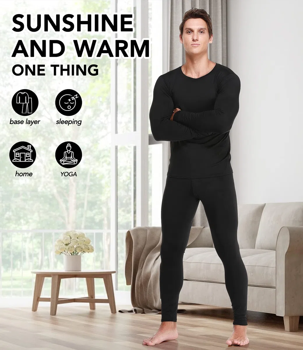 1 oder 3er-Pack lange Herren-Unterhose, Thermohose, Fleece-gefüttert, leichte Baselayer-Hose, Kompressions-Leggings, Winterausrüstung