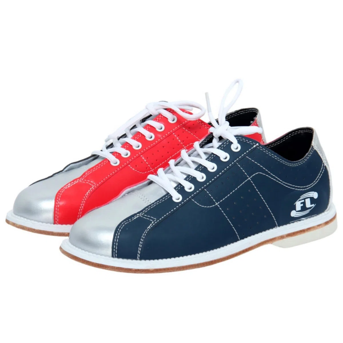 JiuQing Bowlingschuhe Für Damen Herren Gleitsohle Obermaterial Aus Leder Schnürung Leicht Für Links Und Rechtshänder