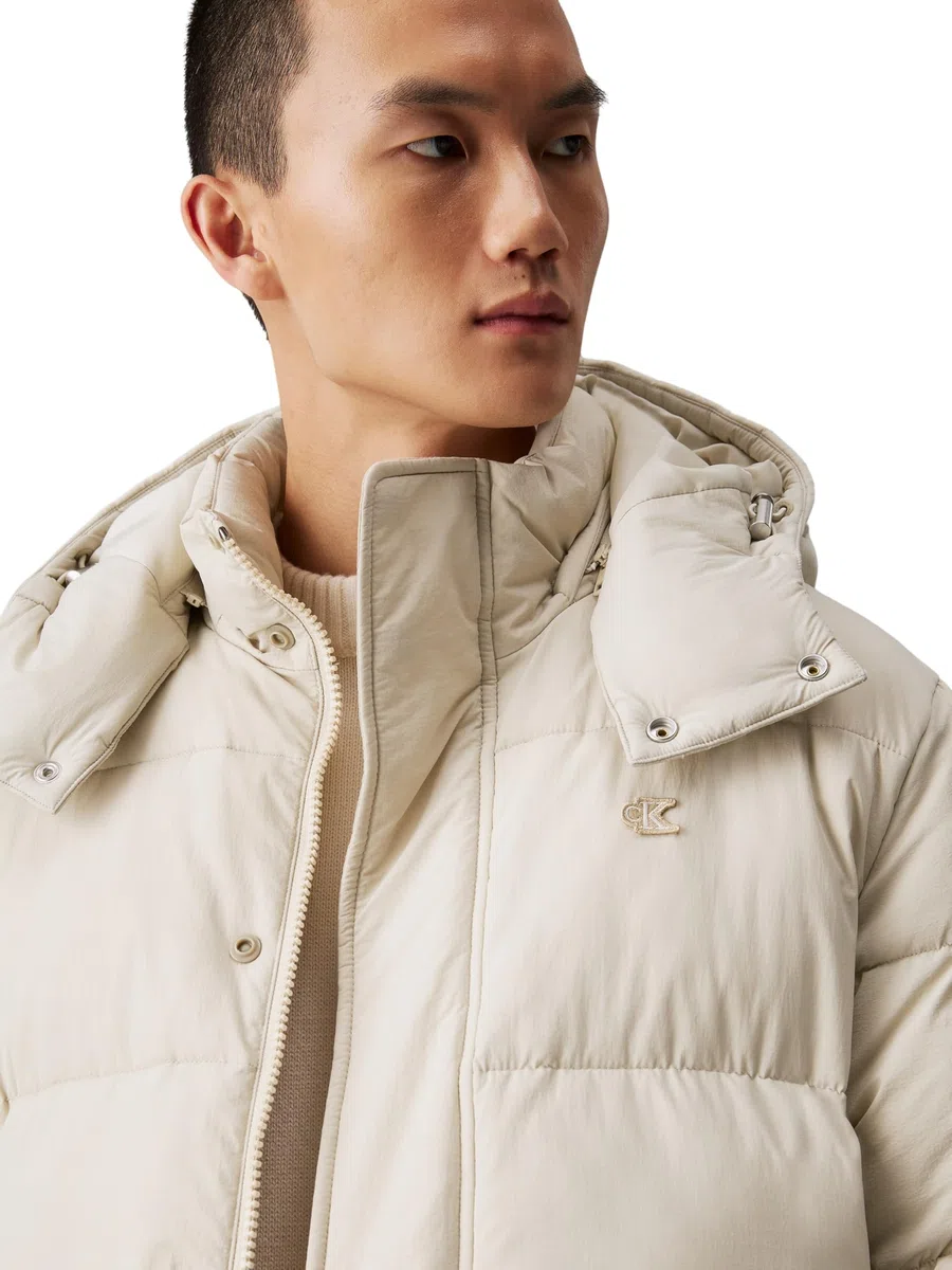 Calvin Klein Herren Mantel Essentials Long Parka mit Kapuze