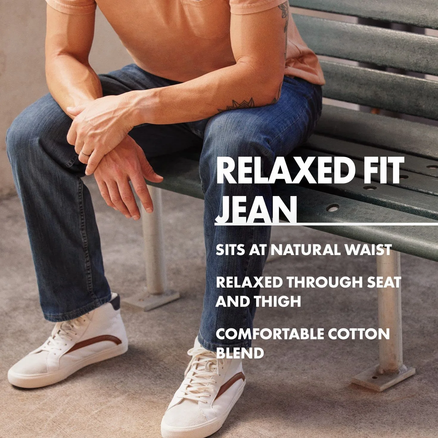 Wrangler Herren Authentics Men's Classic Relaxed Fit Flex Jeans