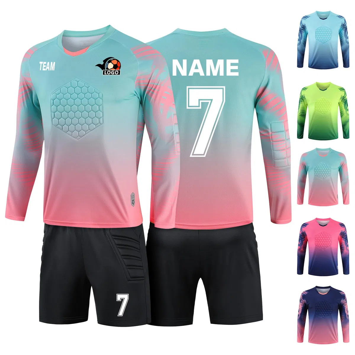 LAIFU Torwarttrikot Kinder Erwachsene Heim/Auswärts Torwarttrikot mit Namen Nummer Team Torwartset （Torwarttrikot + Torwarthose）