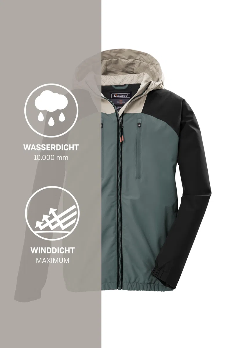 Killtec Jungen Kos 148 Bys Jckt Funktionsjacke/Outdoorjacke wasserdicht mit Kapuze und Rückenventilation