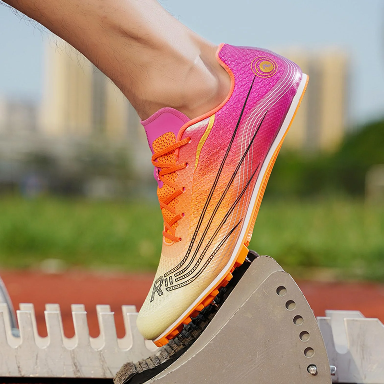 BLBK Spikes Leichtathletik Herren-Mittelstrecken-Laufschuhe, 7 Nägel Unisex-Leichtathletikschuhe, Jugendsportschuhe mit Spikes und Sprint