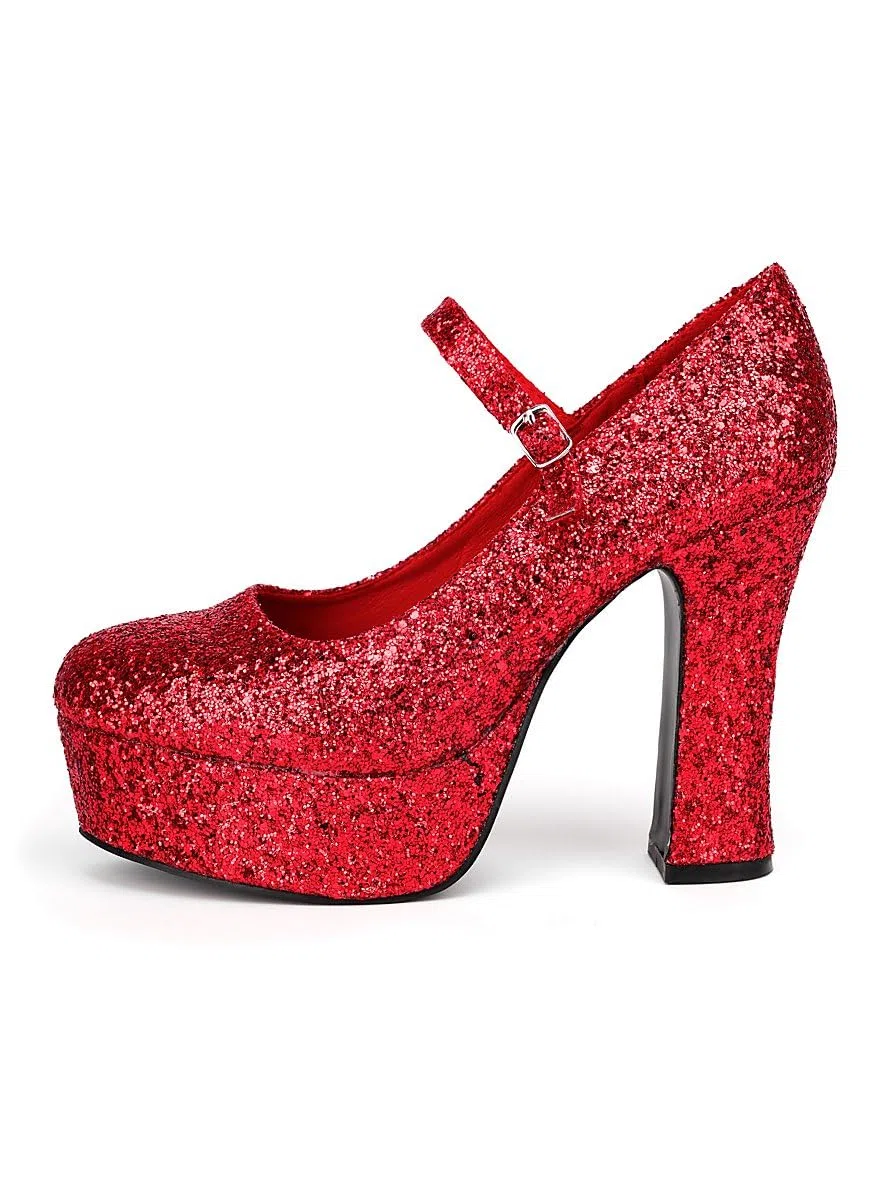 Plateau Schuhe für Damen - rot mit Glitter - Schuhgröße: 40