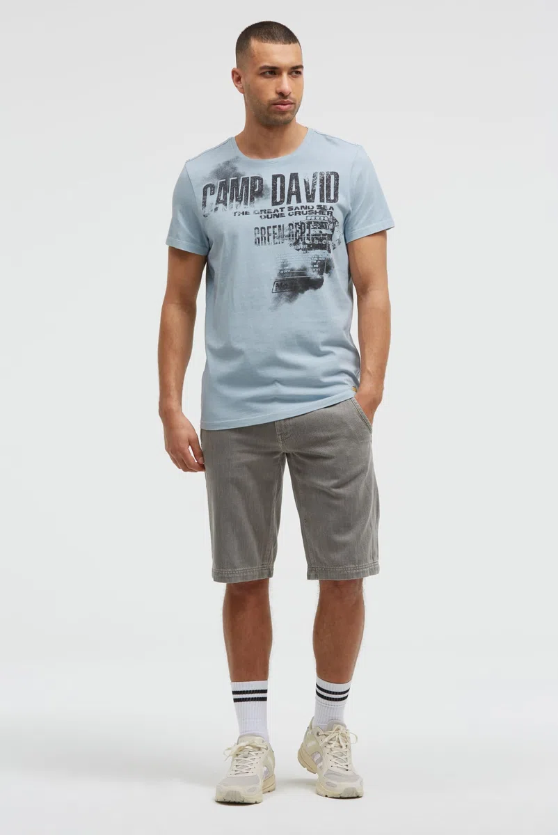 Camp David Herren T-Shirt mit Photo- und Rubber-Print