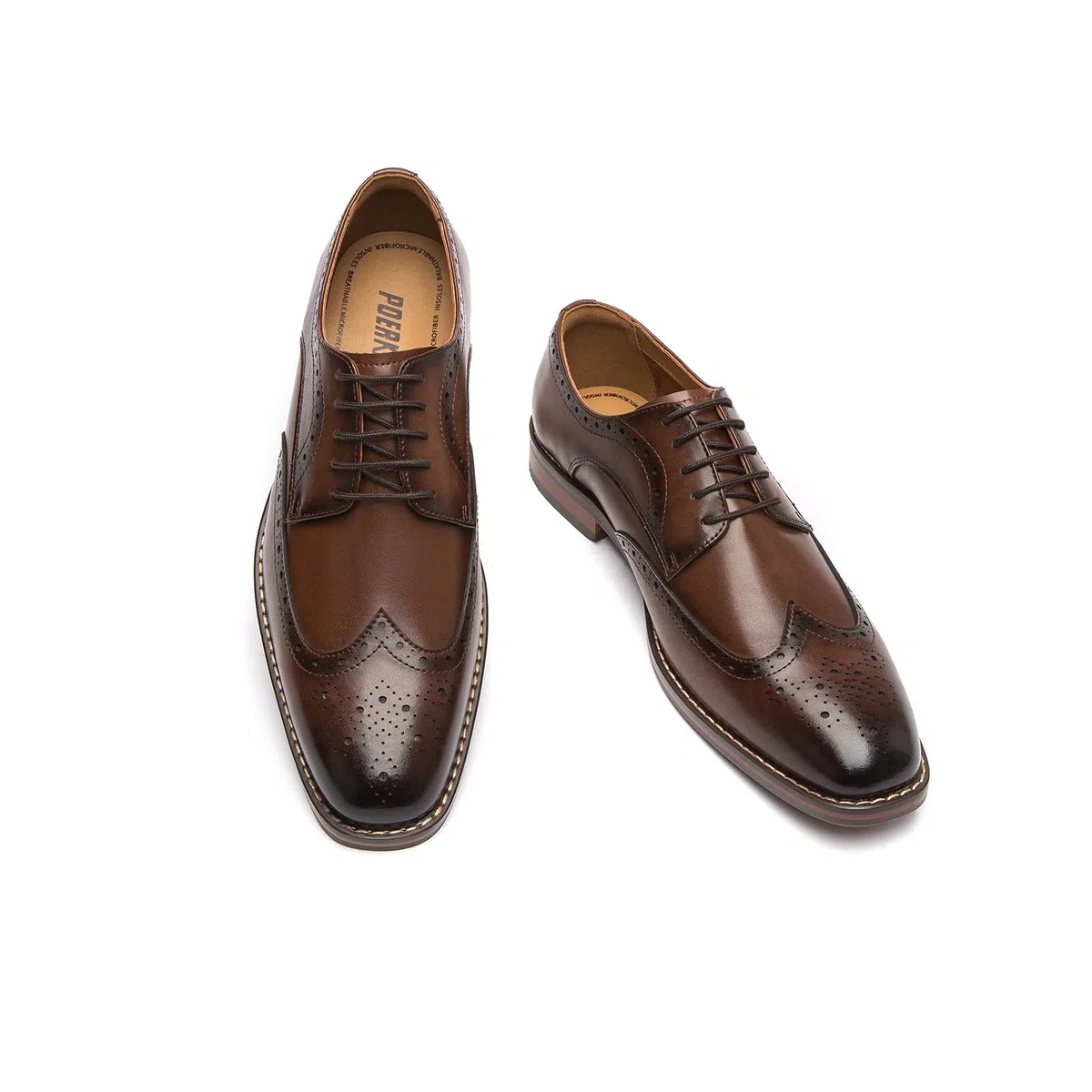 Herren Oxford & Derby Formal Dress Shoes Lace Up Leder Classics in Schwarz und Braun mit Lack Brogue Details