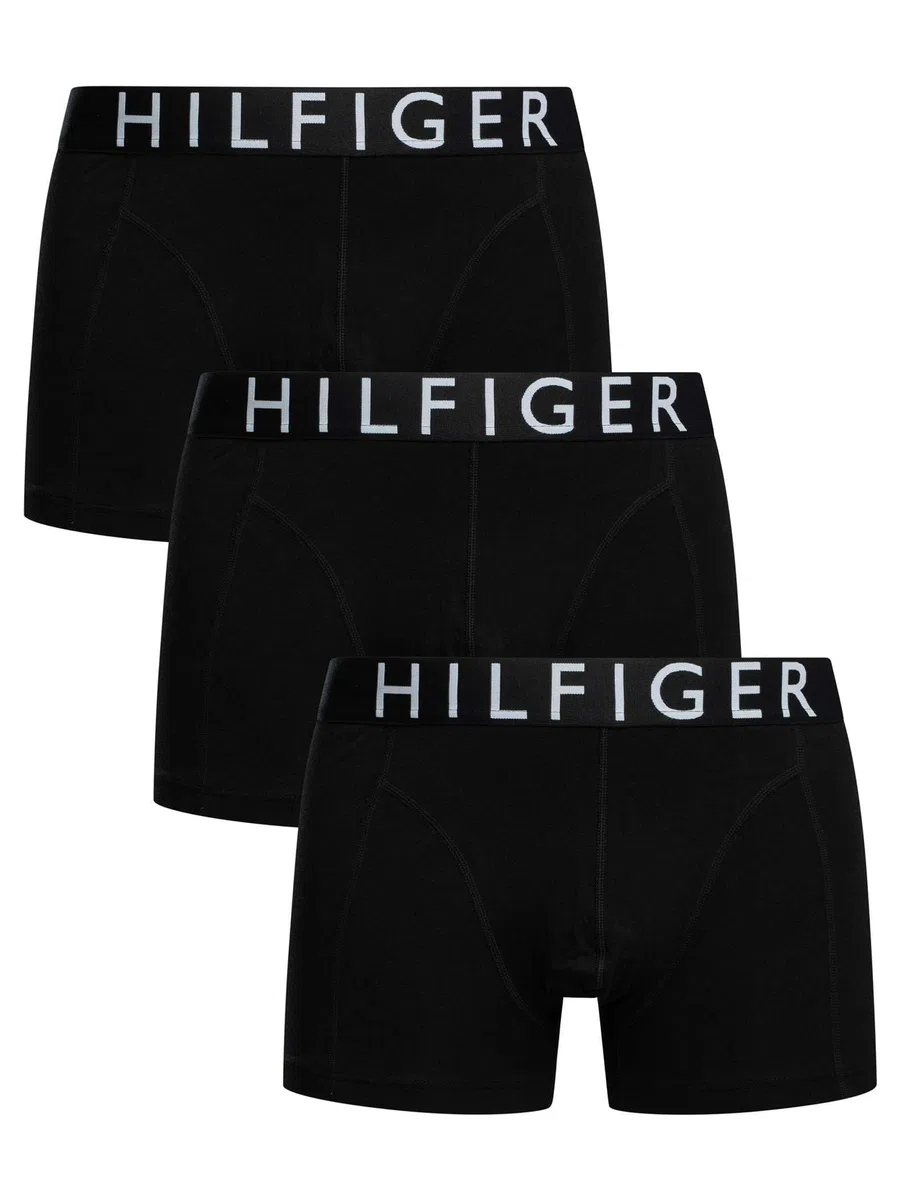 Tommy Hilfiger Herren 3er Pack Boxershorts Trunks mit Logobund
