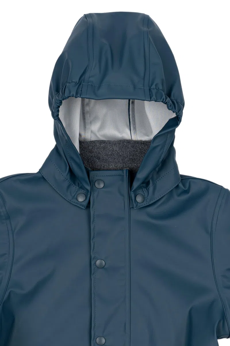 Mikk-line PU Zweiteiliger Regenset mit Trägern 92 Orion Blue | OEKO-TEX Standard 100 | 100% recyceltem PU-Material | Für Jungen Und Mädchen | Regenhose und Regenjacke | Reflektierenden Details