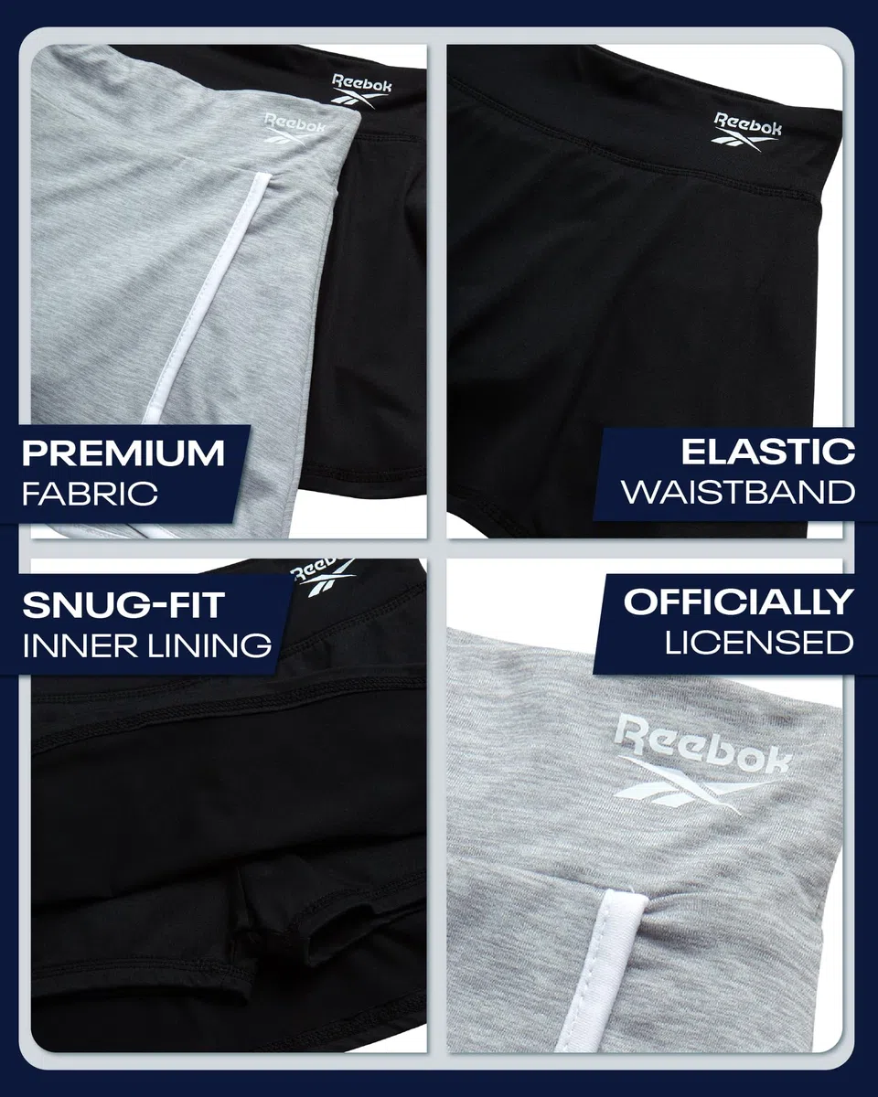 Reebok Mädchen-Skorts, athletischer Skort für Mädchen, atmungsaktiv, Sommer-Skorts, Activewear, athletische Röcke für Workout, Sport, 2 Stück