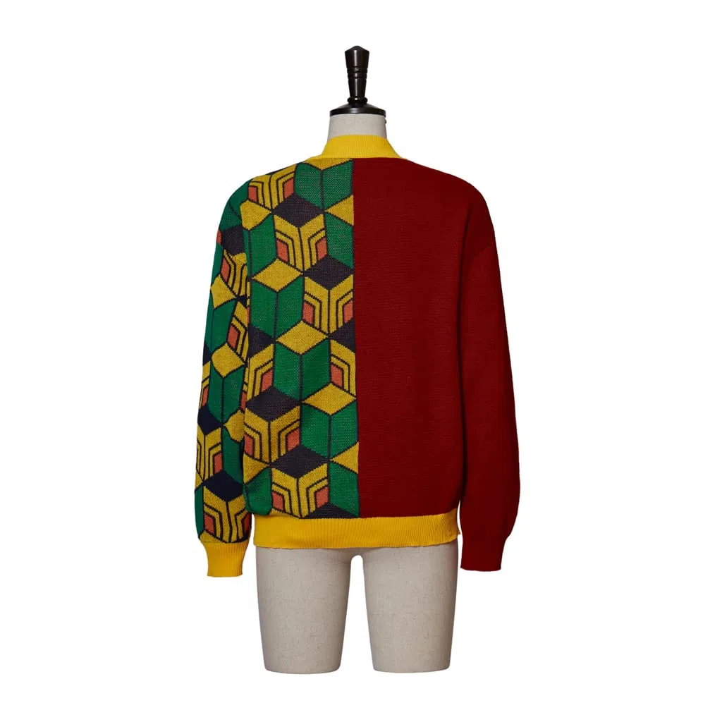 iSHOWcos Anime Cardigan Giyuu Sweater Tomioka Giyuu Kimono Costume Knitted Jacket Coat