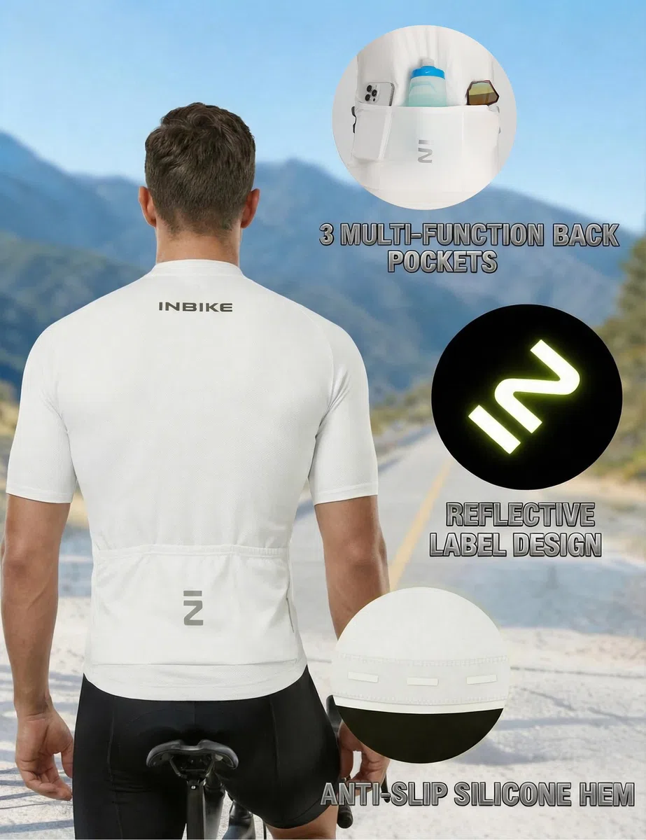 INBIKE Fahrradtrikot Herren Radtrikot Set Kurzarm Fahrradbekleidung Rennrad Hose Schnelltrocknend Atmungsaktiv mit 3D Sitzpolster für Radfahren MTB S223