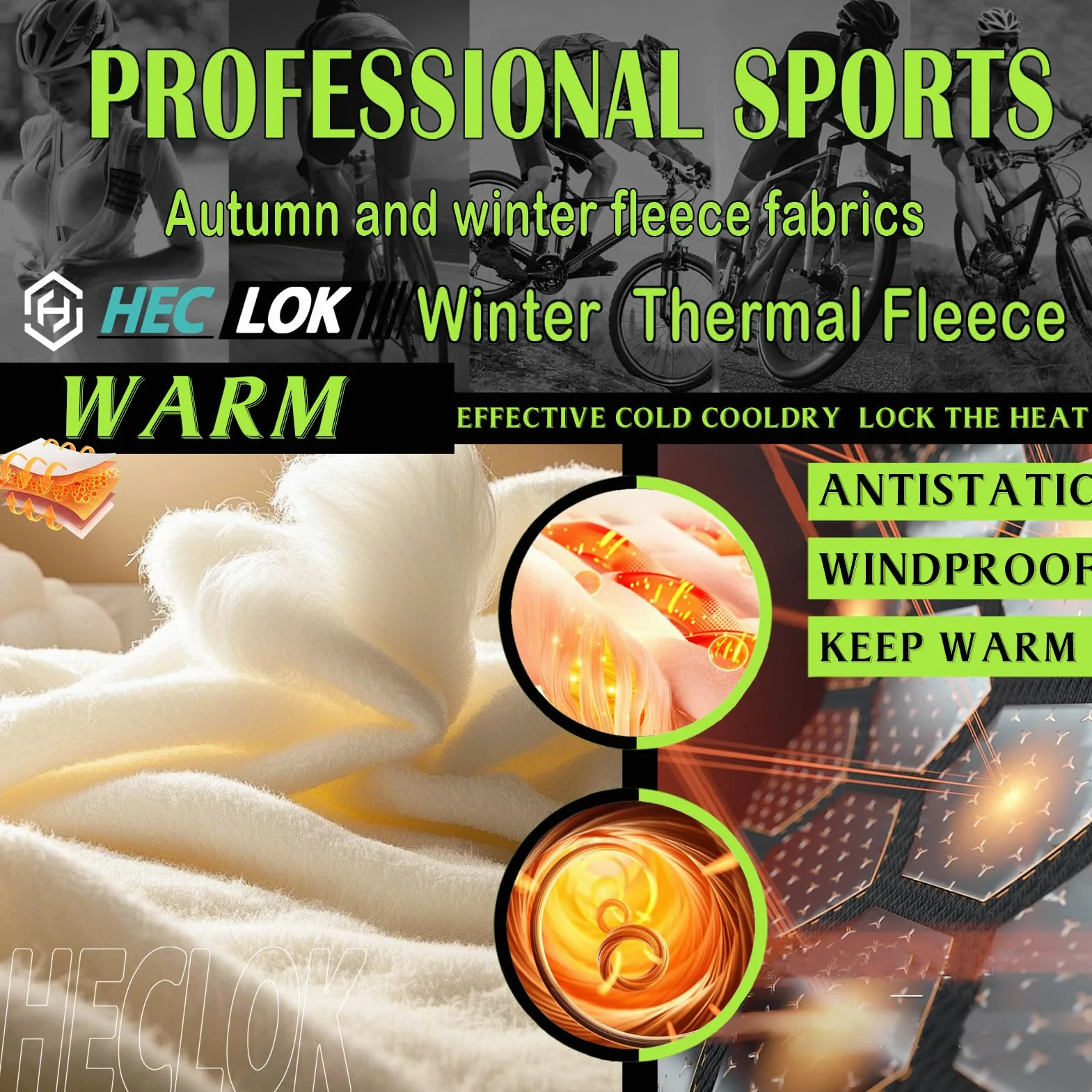 Winter Radkleidung Herren: mit Thermo-Fleece Winddichtem Langarmtrikot & Bibshorts mit Gel-Polster | Für Rennrad & MTB+ Glasses + Gloves