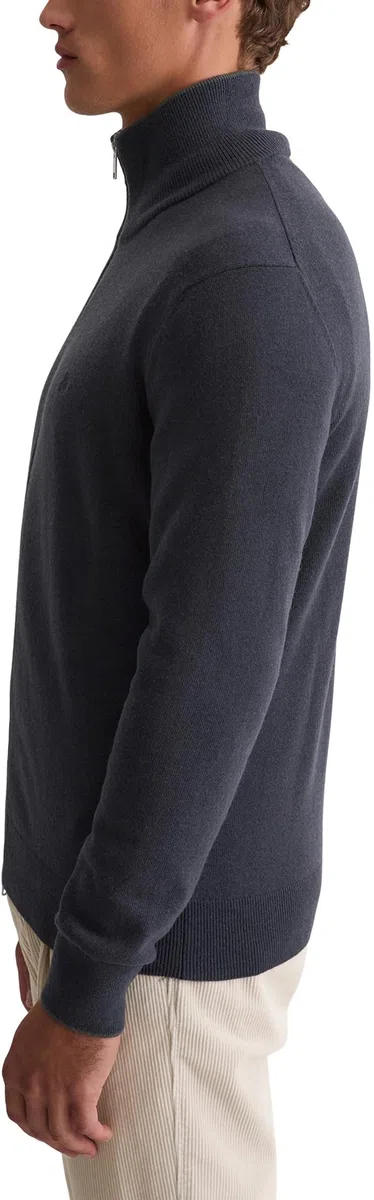 Marc O'Polo Zipper-Strickjacke Regular aus Bio-Baumwoll-Schurwoll-Mix