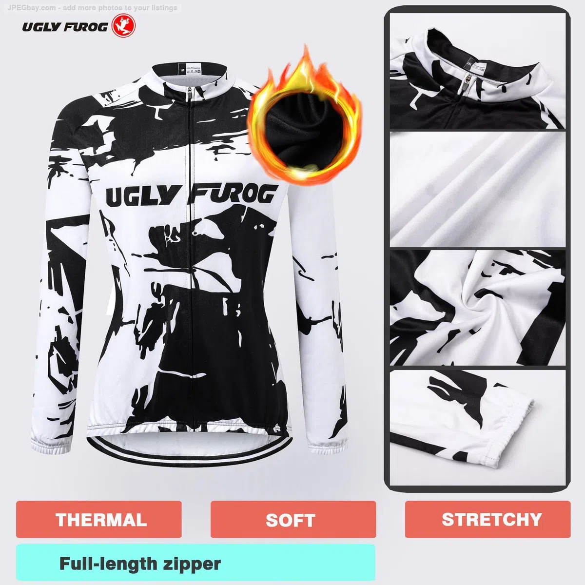 UGLY FROG 2024 Damen Langarm Radsportanzüge Radtrikot Kleidung Langärmeliges Fahrradtrikot mit Thermofleecefutter Radhose mit Sitzpolster Winter