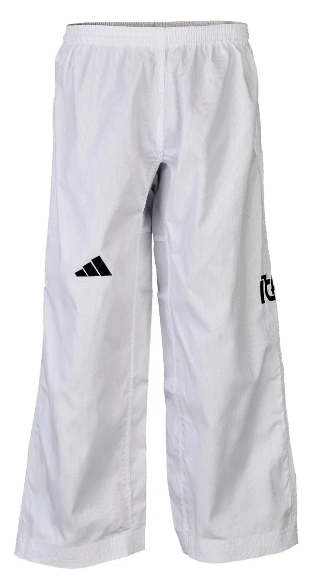 adidas Taekwondoanzug Quest ITF | Dobok mit neuem ITF Logo | für Kinder und Erwachsene | Leicht und atmungsaktiv | Revers Weiß | für Training und Wettkampf | für Körpergröße 120-200 cm