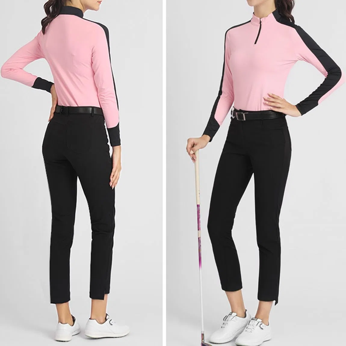 Damen Golfhose Sommer Leichte Stretch Slim Fit Schnelltrocknende Anzughose Lässige Arbeitshose Knöchelhose