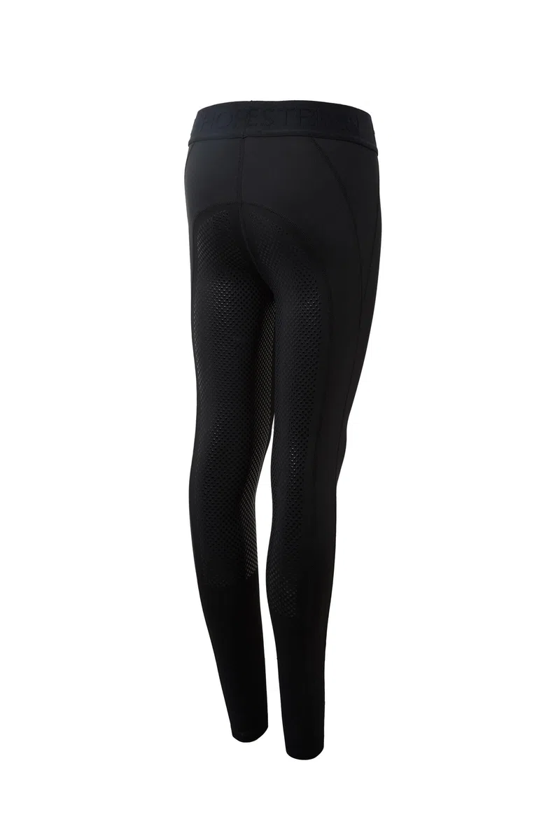 HORZE Kinder Reitleggings Madison, Vollbesatz Reithose Mädchen mit Silikon für besseren Halt im Sattel, Schwarz, 158/164