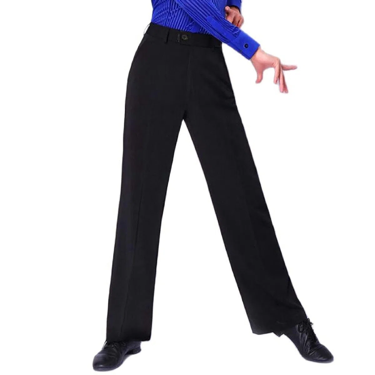 Herren Schwarze Vetical Latin Standardtanzhose mit Gürtelschlaufe für den Wettkampf