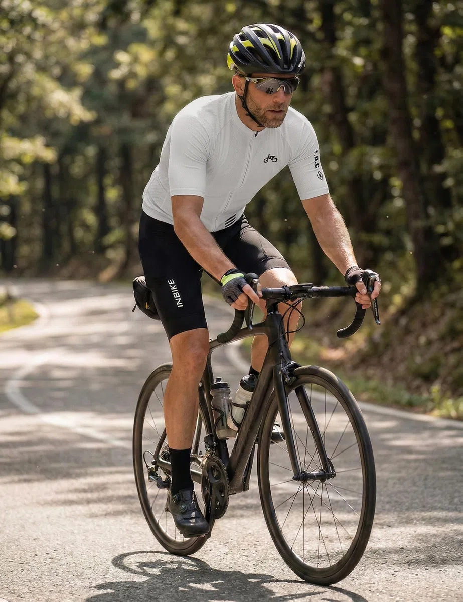 INBIKE Fahrradtrikot Herren Radtrikot Set Kurzarm Fahrradbekleidung Rennrad Hose Schnelltrocknend Atmungsaktiv mit 3D Sitzpolster für Radfahren MTB S223