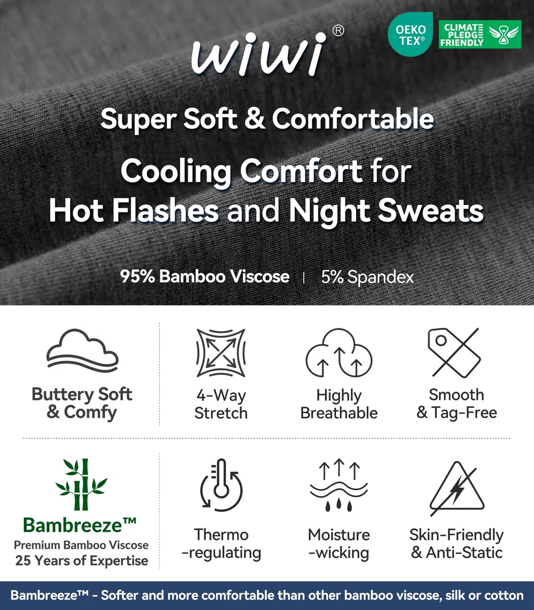 WiWi Thermo-Unterwäsche für Herren Bambus Viskose Lange Unterhosen Set Weiche Warme Basisschicht Top und Bottom Sets Activewear S-XXL