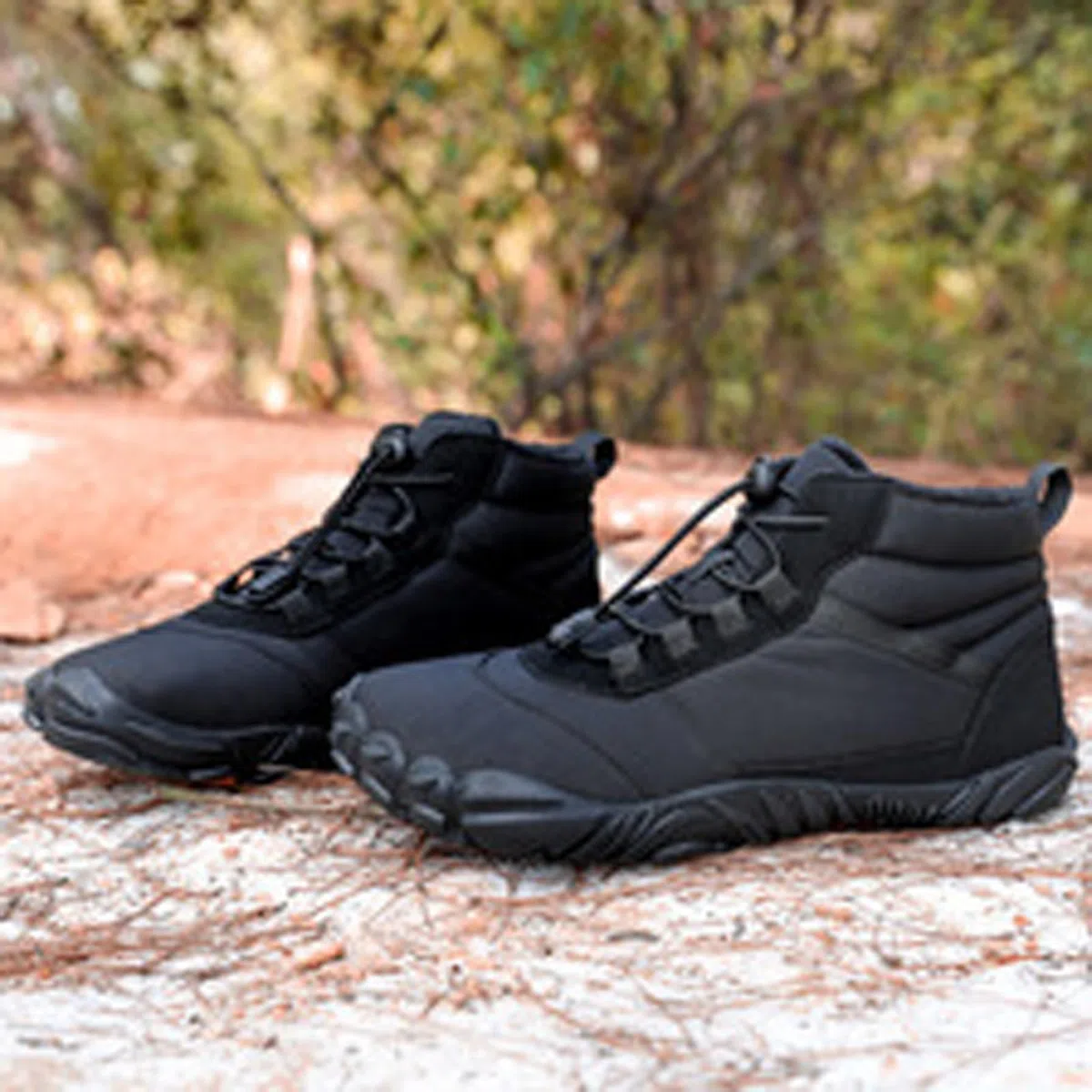 Fleece Barfußschuhe Winter Outdoor Barfußschuhe Herren Damen Herbst Winter, Wasserdicht Barfussschuhe Barefoot Shoes, Trocknend Traillaufschuhe Wanderschuhe Zehenschuhe