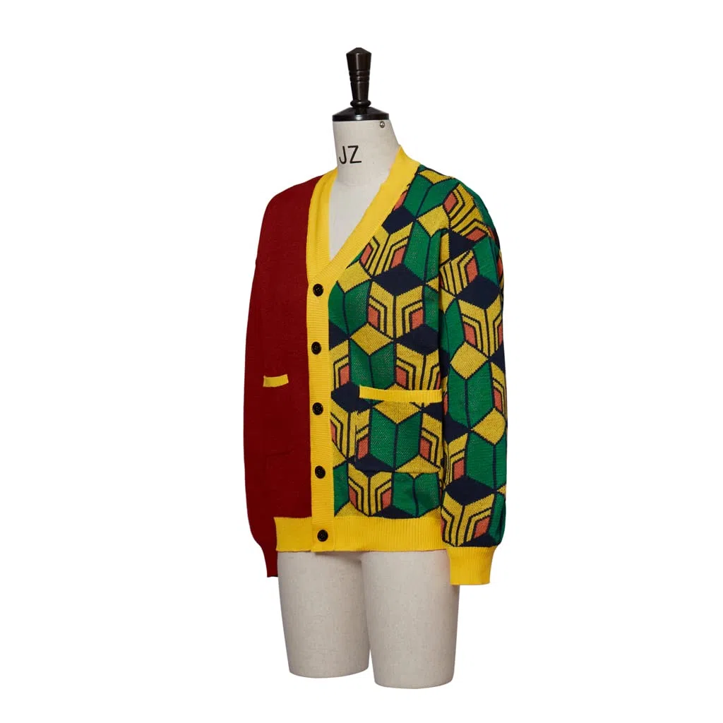 iSHOWcos Anime Cardigan Giyuu Sweater Tomioka Giyuu Kimono Costume Knitted Jacket Coat