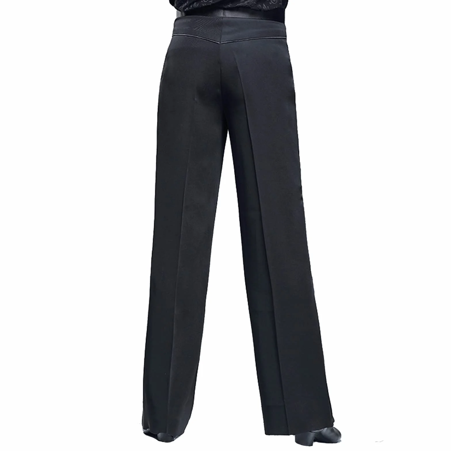 Herren schwarze elastische Taille Loose Fit Lounge Hose Latein Ballsaal Jazz Salsa Moderne Tanzhose