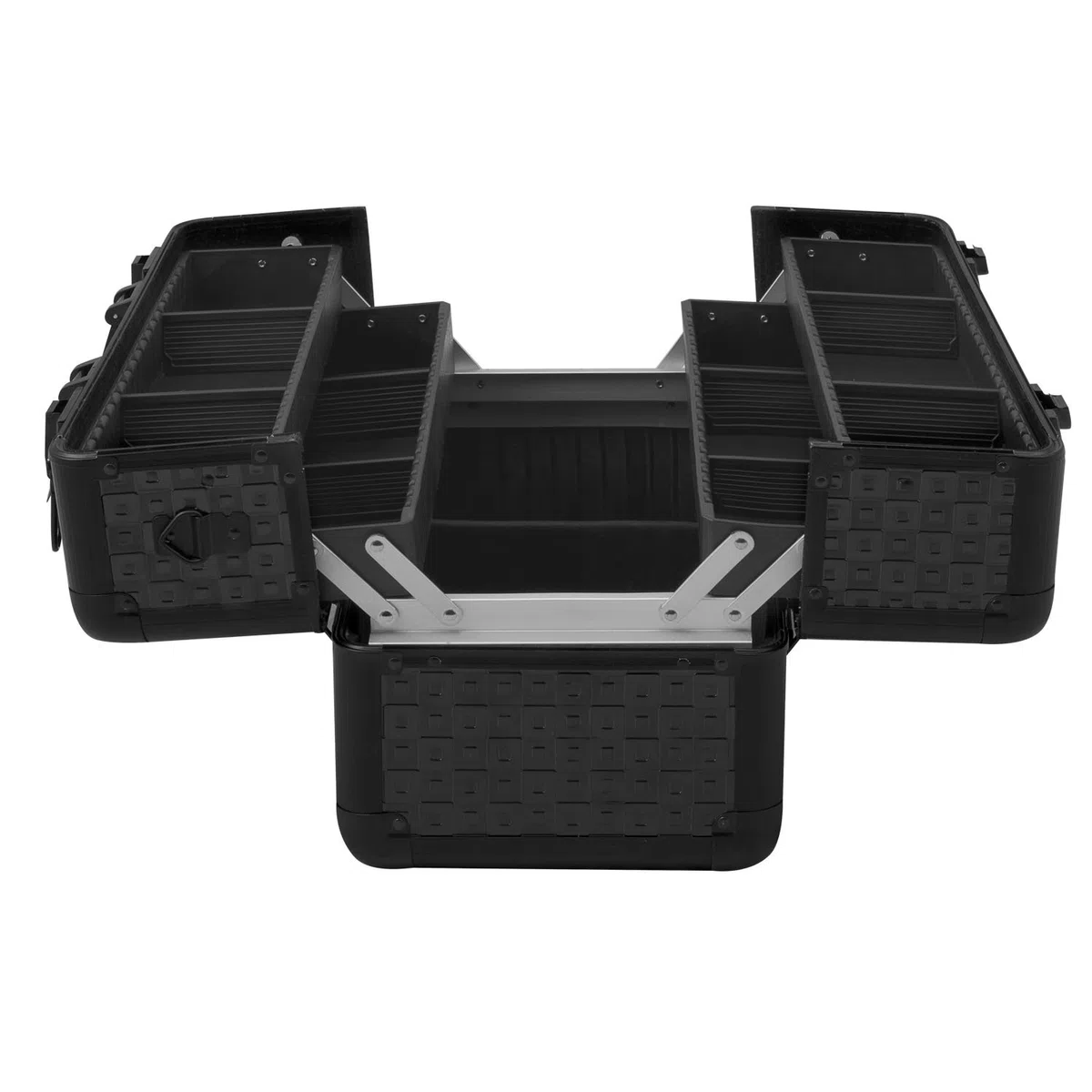 anndora Beauty Case Kosmetikkoffer - Robuster Schminkkoffer, Werkzeugkoffer, Aluminium Make-Up Koffer mit Fächern - Ideal für Reisen und professionelle Anwendungen, abschließbar, Schwarz