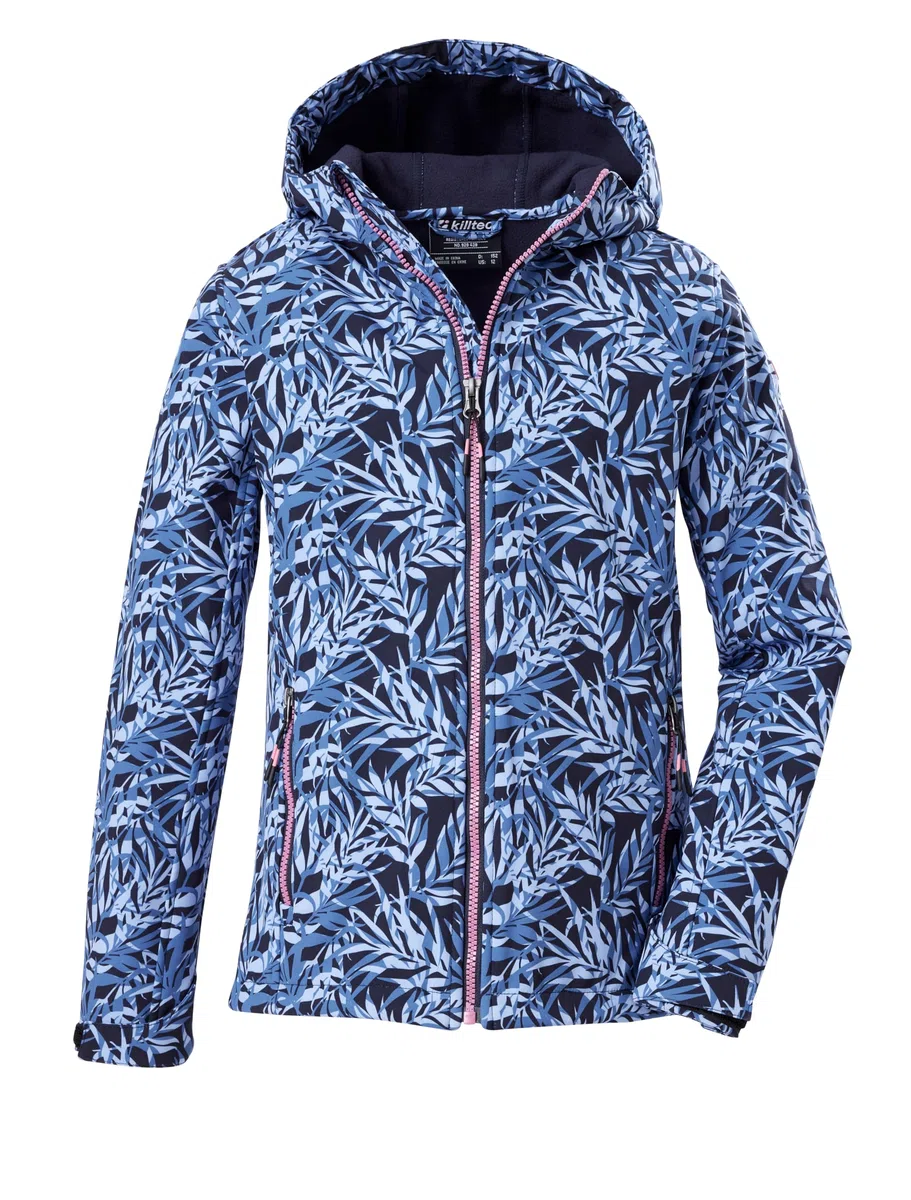 killtec Mädchen Softshelljacke/Outdoorjacke mit Kapuze Mädchen Softshelljacke Print, dunkelnavy, 140, 43200-000