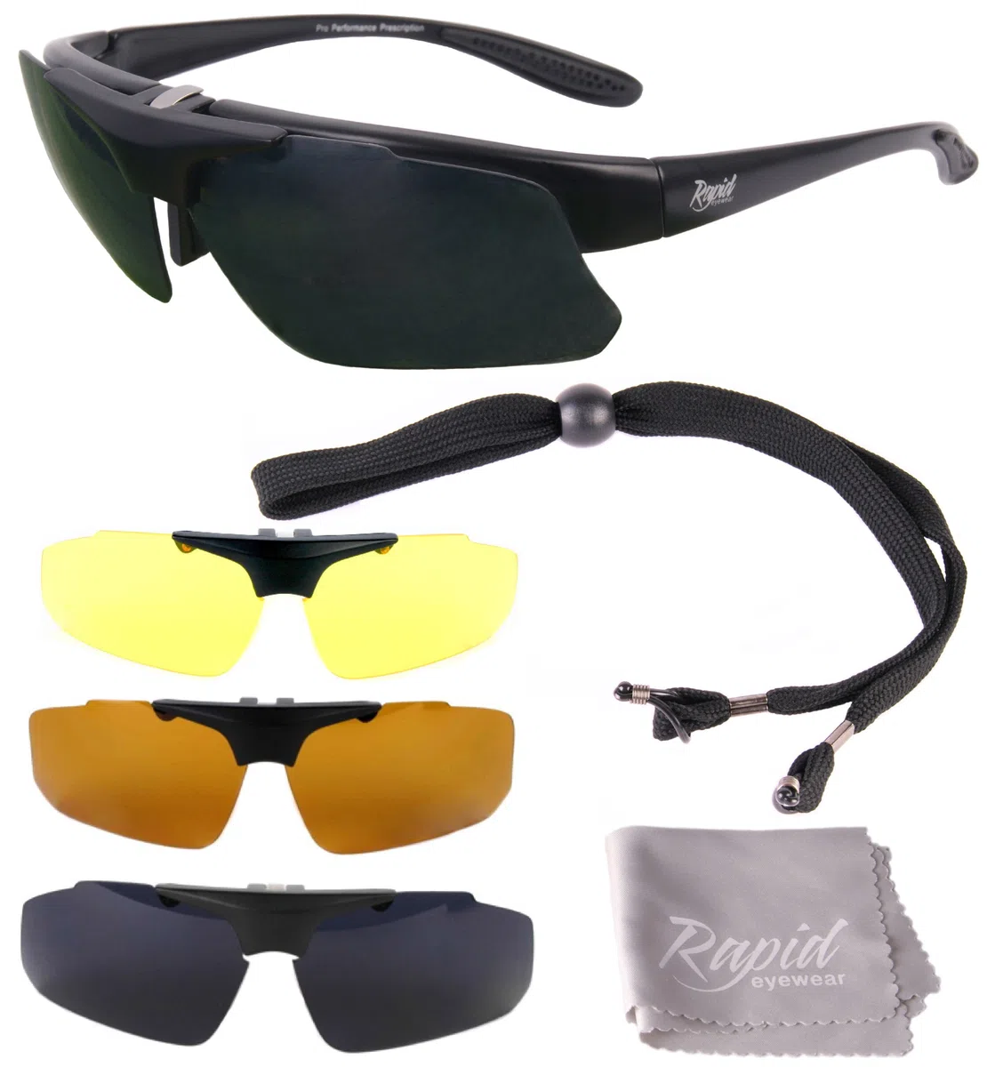 Brille: ‘Innovation Plus’ UV400 Rx POLARISIERTE Sport Sonnenbrille Rahmen FÜR BRILLENTRÄGER mit Wechselgläsern. Für Joggen (Laufen), Tennis, Ski etc. Die Original RC Modelglasses