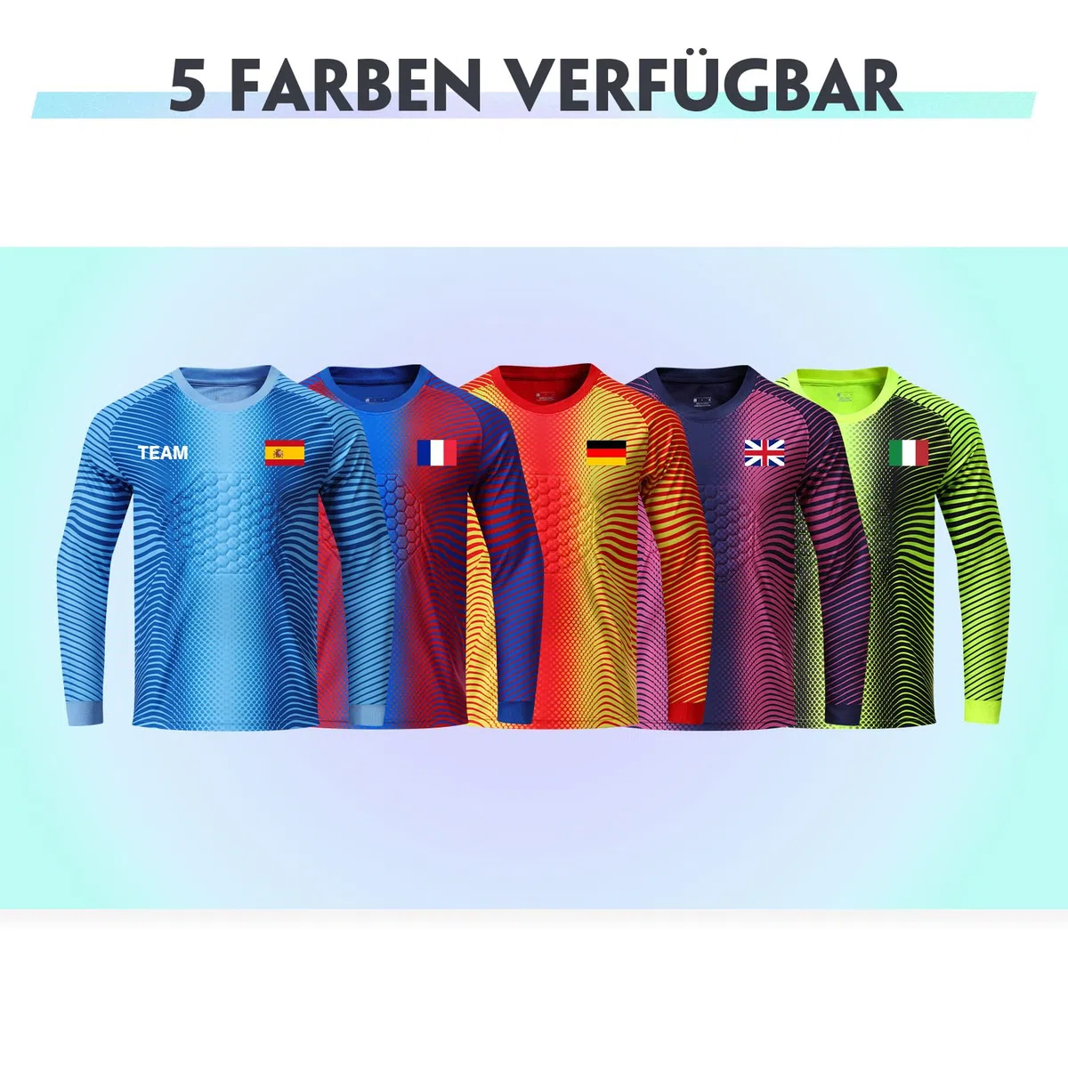 Benutzerdefiniert Torwarttrikot Set Kinder Herren mit Namen Personalisieren Tormann Trikot Kinder mit Polsterung
